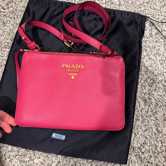 Prada Vitello Phenix Double Zip Crossbody - Picture 1 of 9